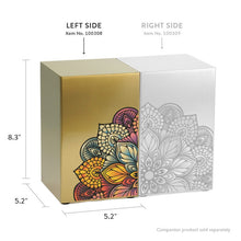 Mandala Companion Cremation Urn - Left Side - Dimensions