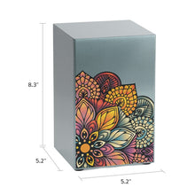 Mandala Pewter Companion Urn - Right Side - Dimensions