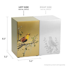 Birds Bronze Companion Urn - Left Side - Dimensions