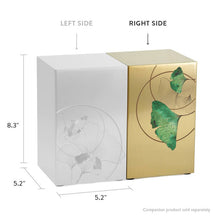 Ginkgo Leaf Bronze Companion Urn - Right Side - Dimensions