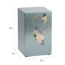 Ginkgo Leaf Pewter Companion Urn - Right Side - Dimensions