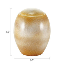 Sandy White Dome-Top Ceramic Adult Cremation Urn - Dimensions