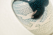 Nickel Brass Extra Large Pet Urn with Going Home Engraved Birds - Artistic