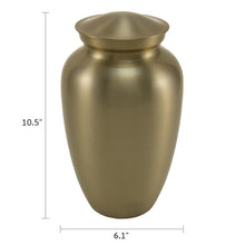 Bronze Gloss Classic Dome Lid Adult Cremation Urn - Dimensions