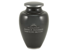 Classic Vase Form Carbon Gray Extra Large Cremation Urn - Personalized