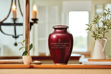 Classic Vase Form Garnet Extra Large Cremation Urn - Lifestyle