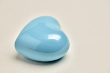 Pearl Blue Glossy Heart Small Cremation Urn - Artistic