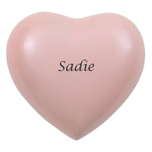 Pearl Pink Glossy Heart Small Cremation Urn - Personalized