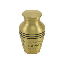 Classic Bronze Three Band Keepsake Urn - Personalized
