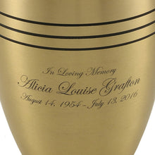 Classic Bronze Three Band Adult Cremation Urn - Artistic