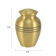 Classic Bronze Three Band Large Cremation Urn - Dimensions