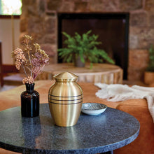 Classic Bronze Three Band Large Cremation Urn - Lifestyle