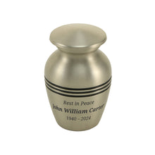Classic Pewter Three Band Keepsake Urn - Personalized