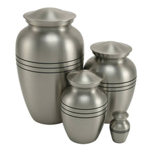 Classic Pewter Three Band Medium Cremation Urn - Series