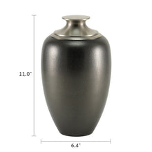 Rounded Brass with Pewter Lid Adult Cremation Urn - Dimensions