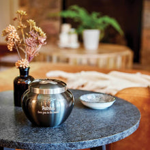 Slate Paw Print Small Pet Cremation Urn - Lifestyle