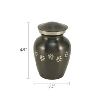 Classic Slate Paw Print Band Pet Small Cremation Urn - Dimensions