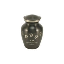Classic Slate Paw Print Band Pet Small Cremation Urn - Personalized
