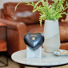 Navy Glossy Heart Small Pet Cremation Urn - Lifestyle