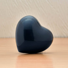 Navy Glossy Heart Small Pet Cremation Urn - Lifestyle