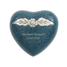 Elysium Evening Blue Heart Keepsake Urn - Personalized