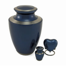 Moonlight Blue Brass Heart Keepsake with Glossy Finish - Size