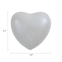 White Brass Heart Keepsake with Pearl Gloss Finish - Dimensions