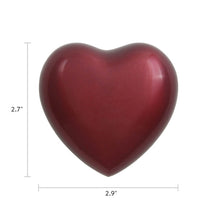 Crimson Brass Heart Keepsake with Glossy Finish - Dimensions