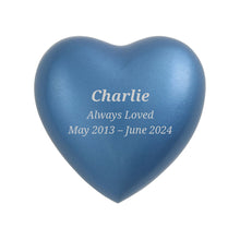 Blue Aluminum Heart Keepsake with Jewel-Tone Gloss - Personalized 