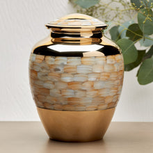 Brass Mother of Pearl Extra Large Cremation Urn - Lifestyle