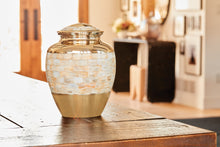 Brass Mother of Pearl Extra Large Cremation Urn - Lifestyle