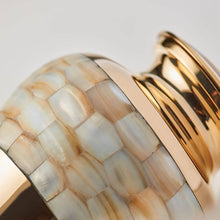 Brass Mother of Pearl Large Pet Cremation Urn - Artistic