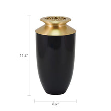 Onyx Lotus Lid Bronze Scattering Adult Cremation Urn - Dimensions