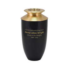 Onyx Diamond Lid Bronze Scattering Adult Cremation Urn - Personalized