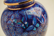 Blue Butterfly Cloisonné Adult Cremation Urn - Artistic