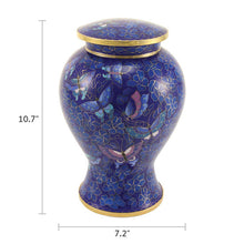Blue Butterfly Cloisonné Adult Cremation Urn - Dimensions