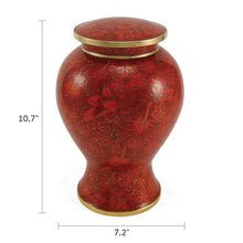 Autumn Leaves Cloisonné Adult Cremation Urn - Dimensions