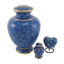 Blue Azure Floral Cloisonné Adult Cremation Urn - Series