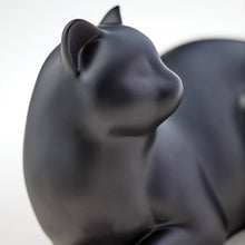 Black Slumber Cat Medium Pet Cremation Urn - Artistic