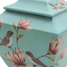 Magnolia Lovebirds Blue Resin Adult Cremation Urn - Artistic