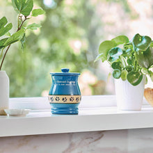 Blue Paw Print Band Medium Pet Cremation Urn - Lifestyle