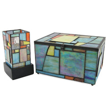 Multi-Color Geometric Memory Chest Adult Cremation Urn - Series