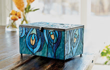 Jewel-Toned Peacock Memory Chest Adult Cremation Urn - Lifestyle