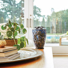 Iris Flower Stained Glass Mosaic Adult Cremation Urn - Lifestyle