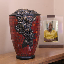 Hibiscus Stained Glass Mosaic Adult Cremation Urn - Lifestyle