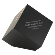 Geometric Bamboo Matte Black Adult Cremation Urn - Personalized