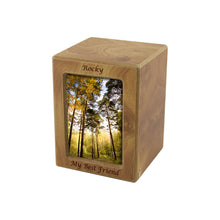 Natural Finish Photo Frame Medium Pet Cremation Urn - Personalized