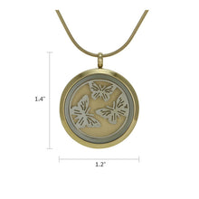 Bronze Round Hinged Heart Cremation Pendant - Dimensions
