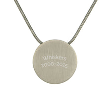 Pewter Plain Round Pet Cremation Pendant - Personalized