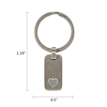 Stainless Steel Pewter Keychain with Heart - Dimensions